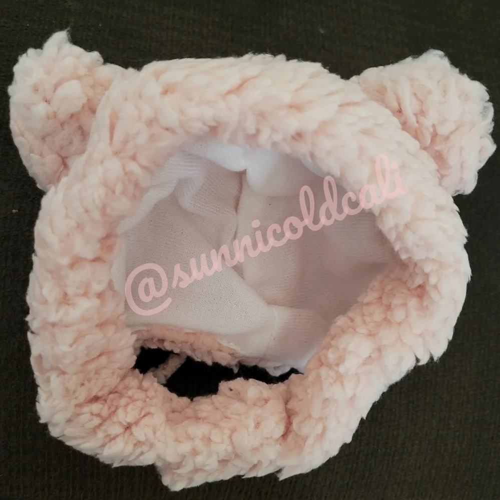 Pink panda hoodie for cat
